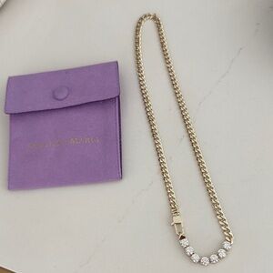 Melinda Maria Gold Necklace with Clear Stones baby julian 16”